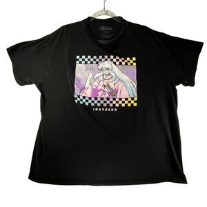 Anime Inuyasha The Final Act XXL Graphic T Shirt Pastel Checkered Black Rumiko